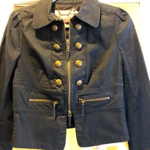 Juicy Couture Black Skylar Cropped Jacket/Blazer, Gold Hardware SEXY Militaryesk